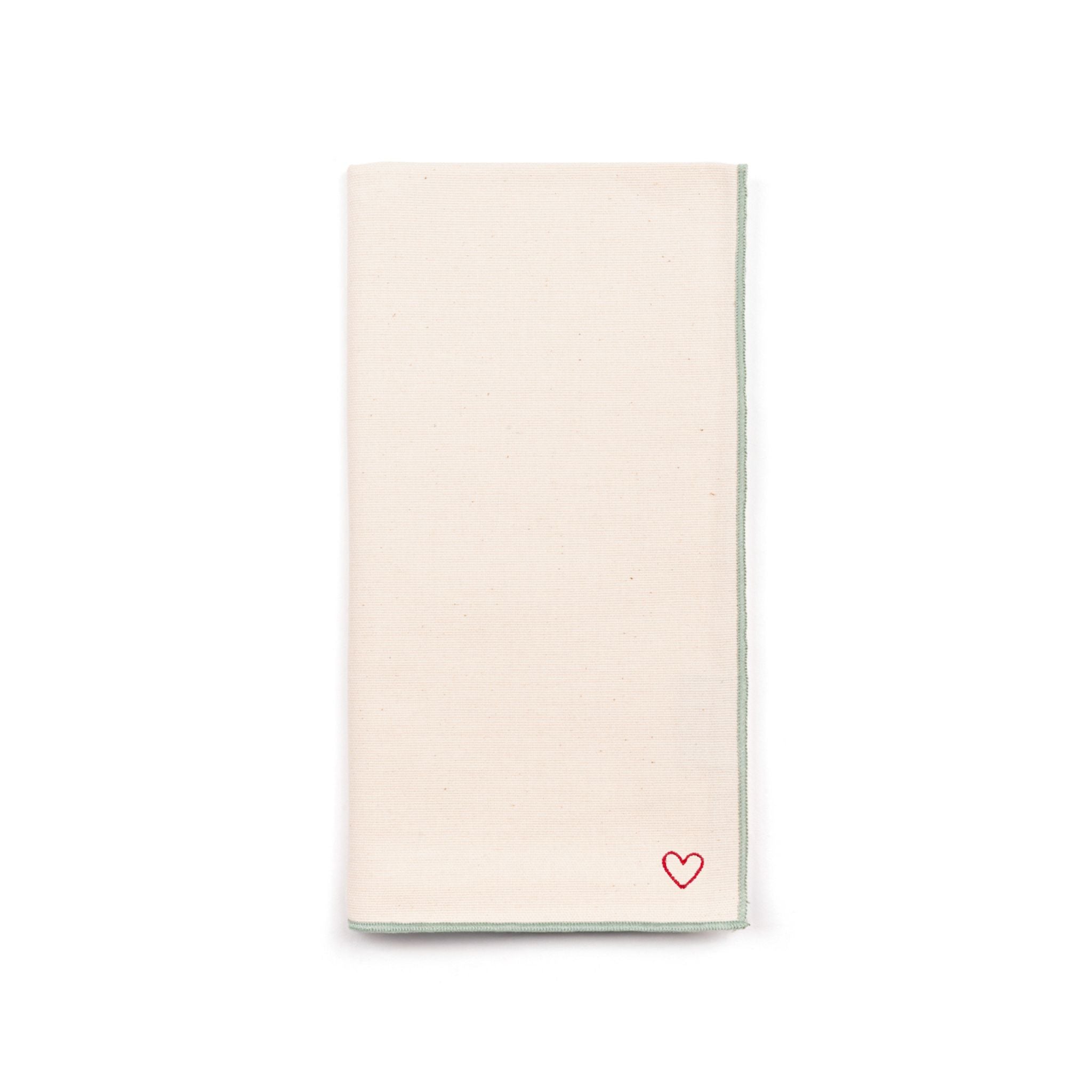 Ecru Nazaré napkins with heart embroidery - Torres Novas