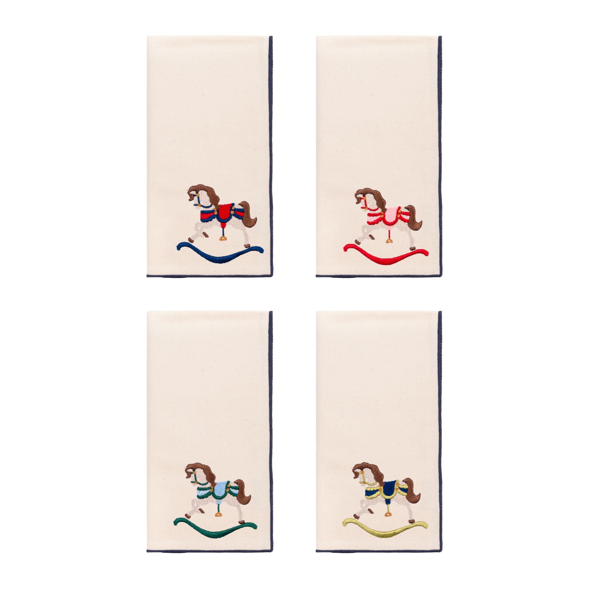 Ecru Nazaré napkins with horse embroidery - Torres Novas