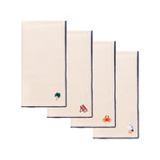 Ecru Nazaré napkins with summer embroidery - Torres Novas