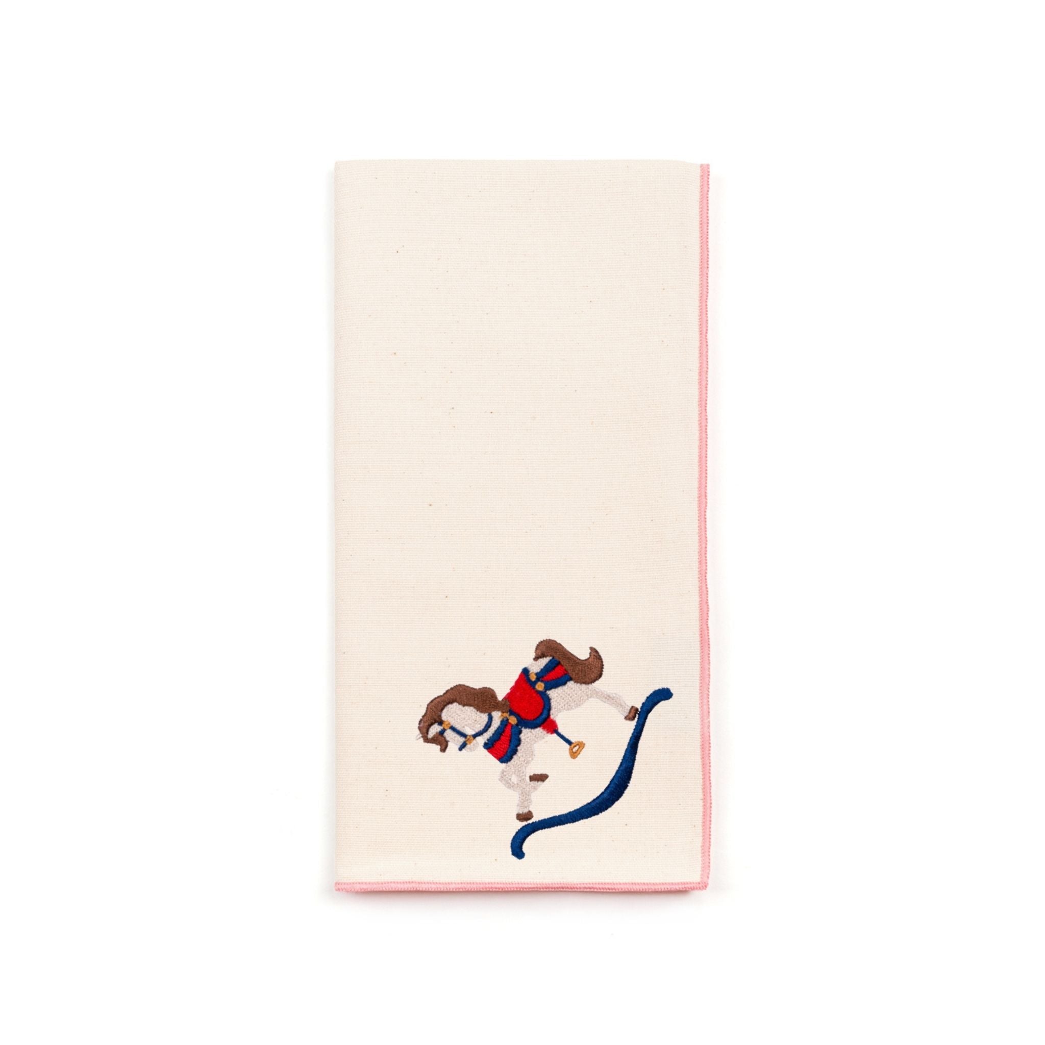 Ecru Nazaré napkins with horse embroidery