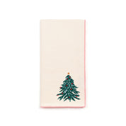 Ecru Nazaré napkins with christmas tree and wreath embroidery