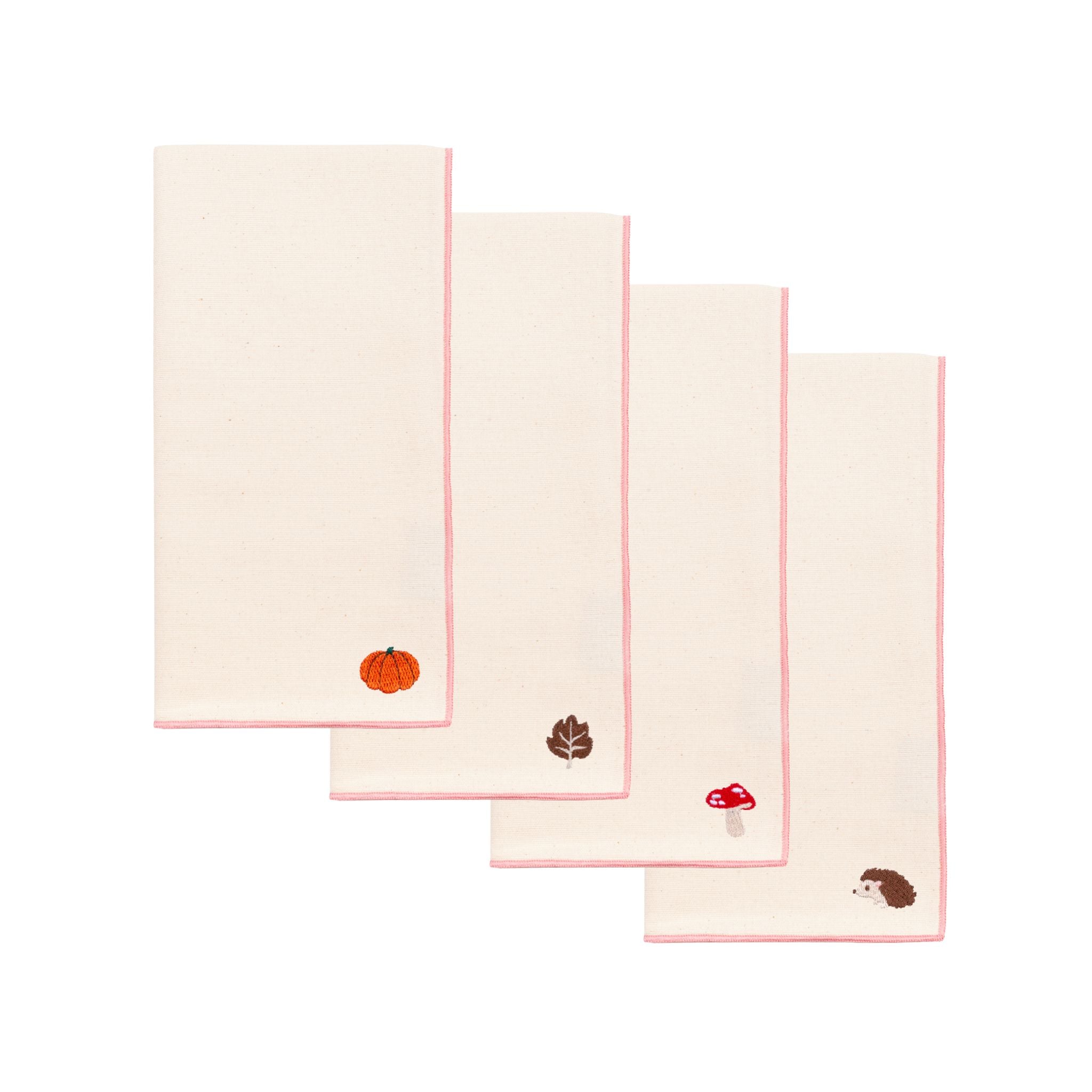 Ecru Nazaré napkins with autumn embroidery - Torres Novas