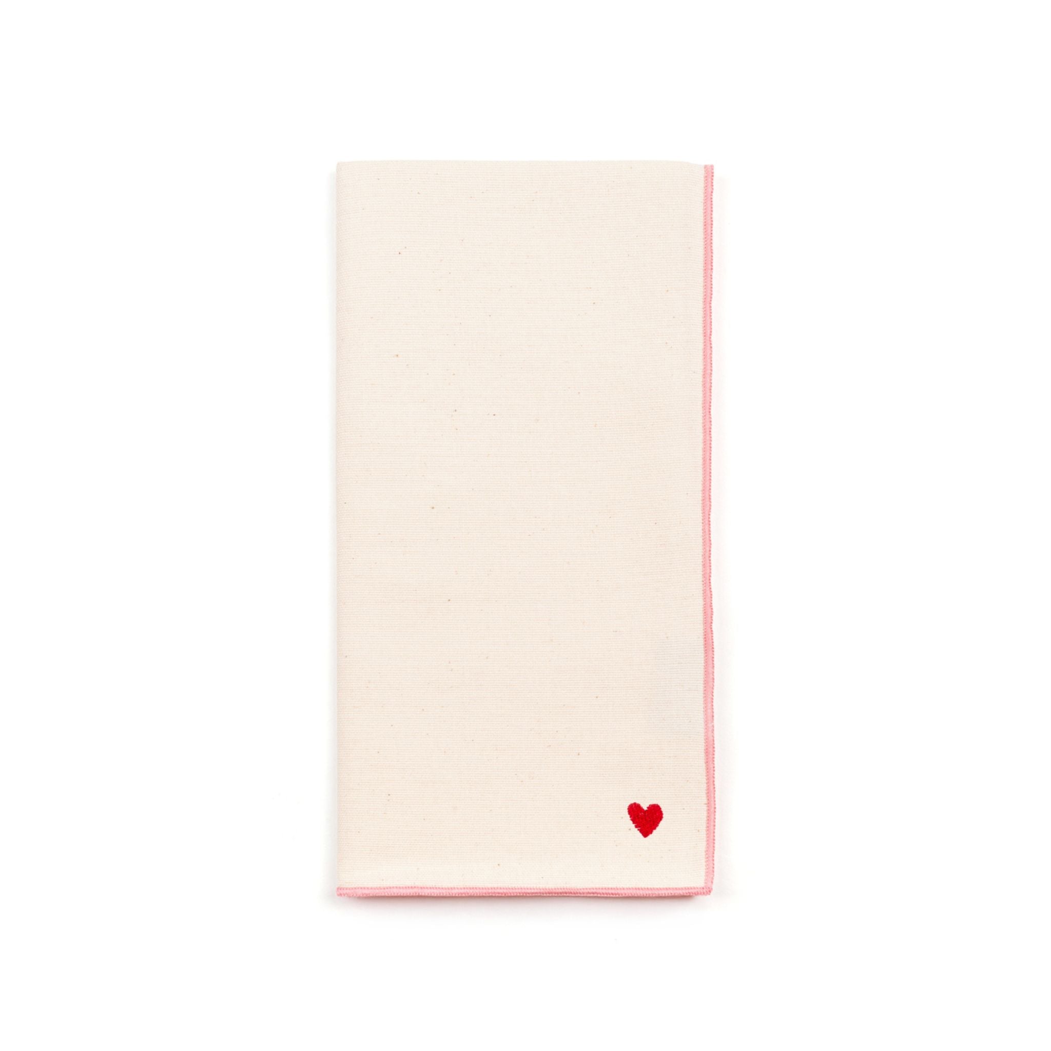 Ecru Nazaré napkins with heart embroidery - Torres Novas