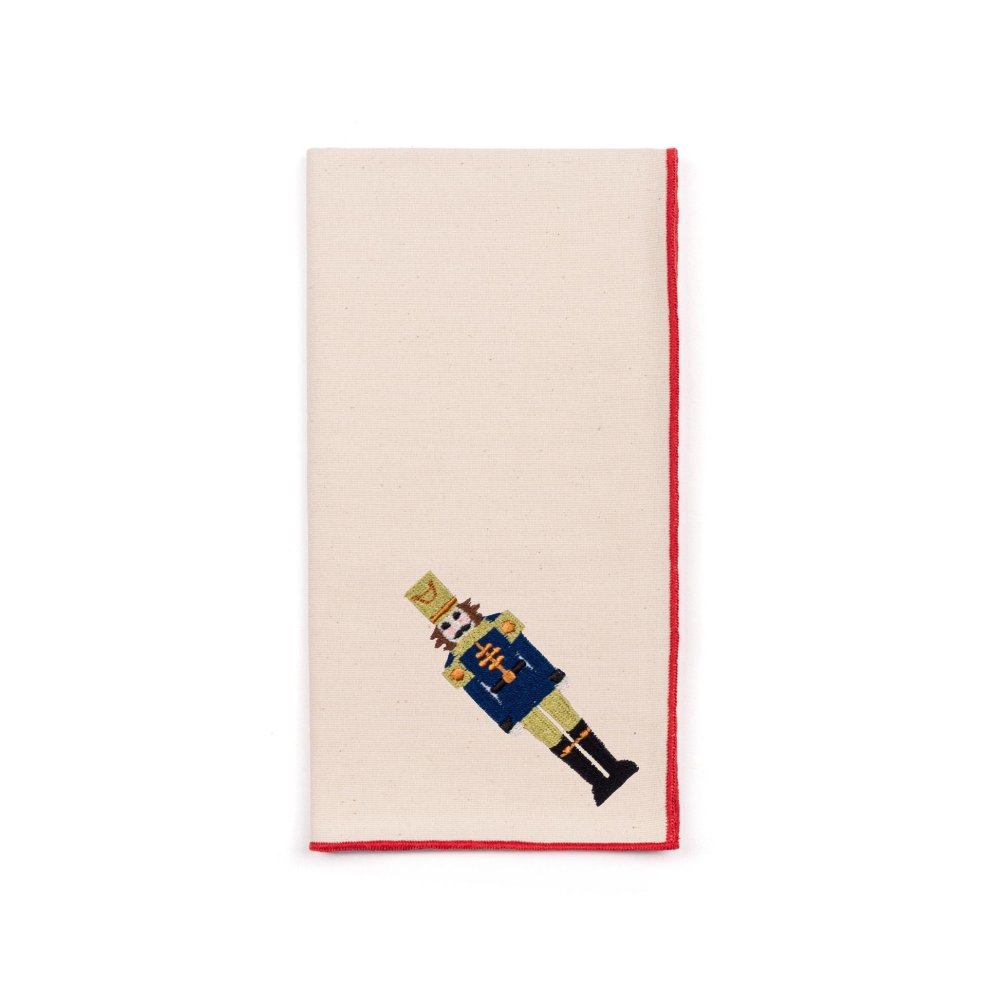 Ecru Nazaré napkins with nutcracker embroidery
