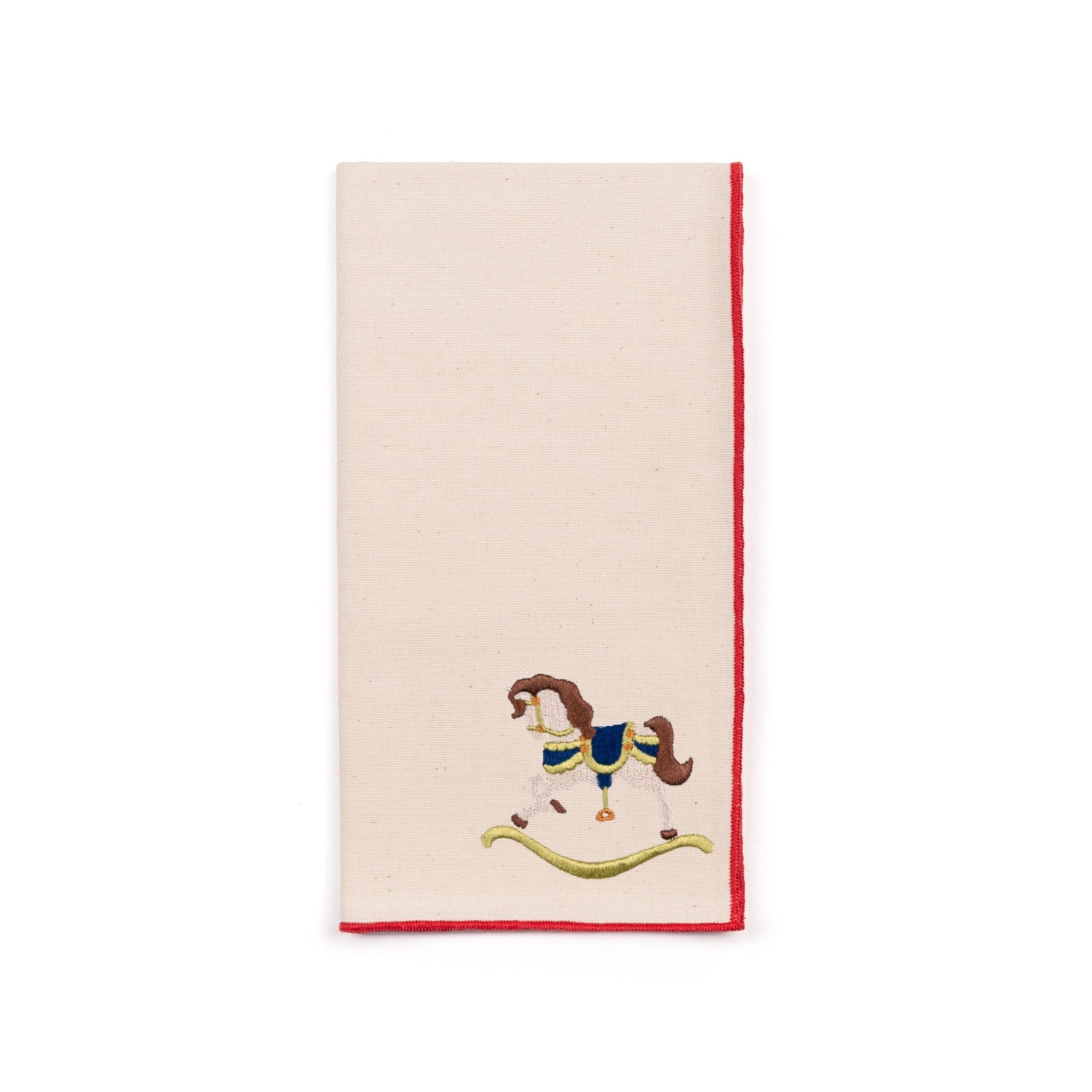 Ecru Nazaré napkins with horse embroidery