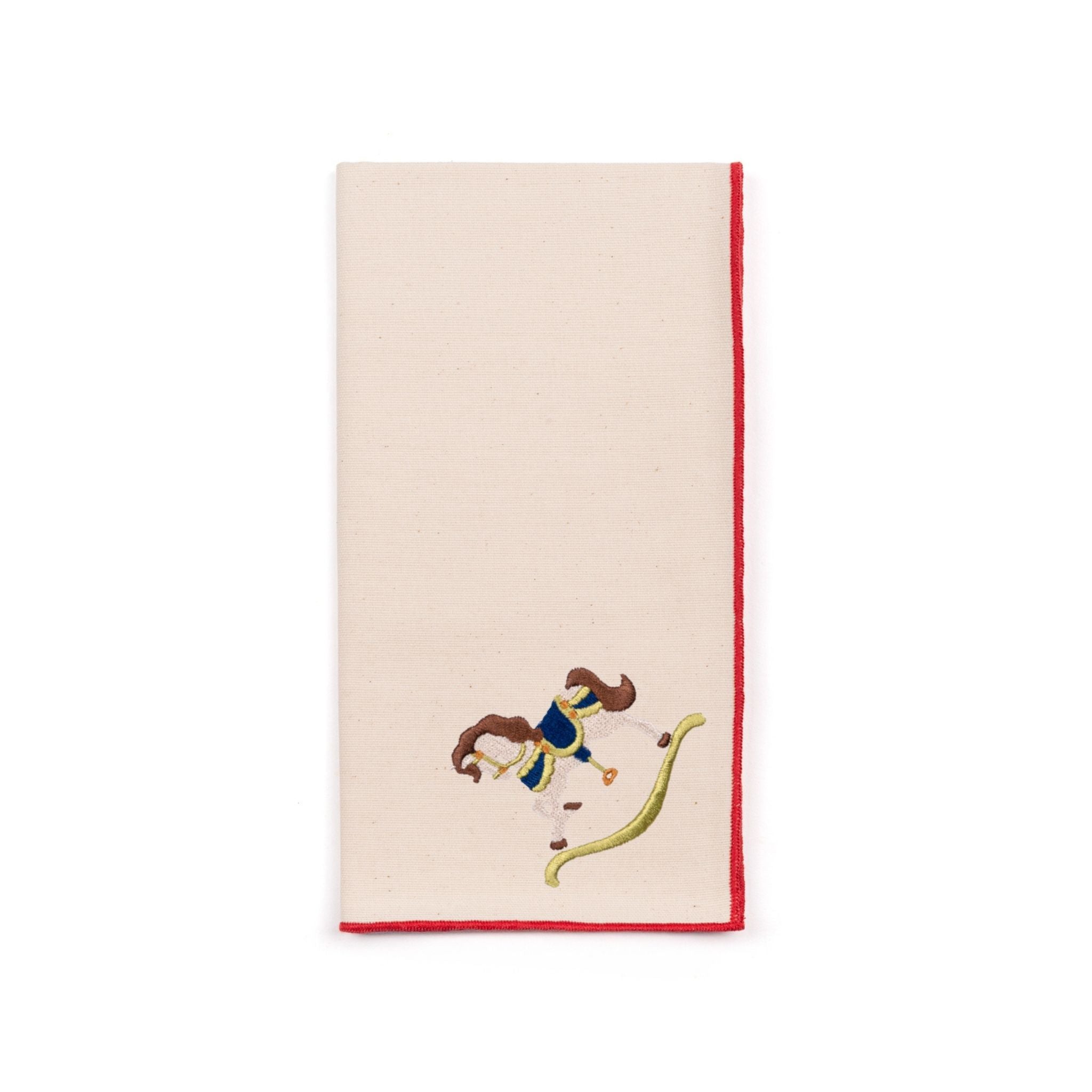 Ecru Nazaré napkins with horse embroidery
