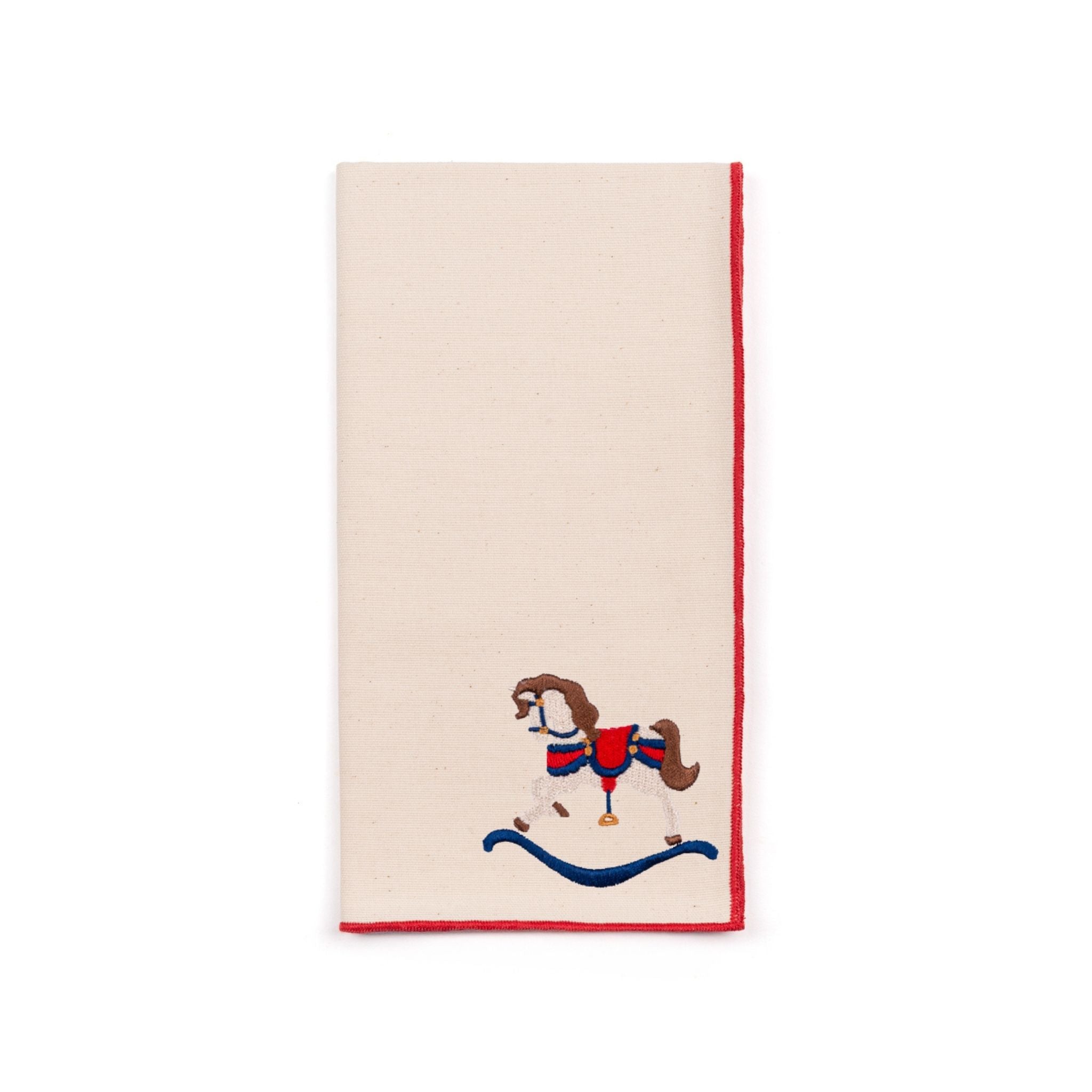 Ecru Nazaré napkins with horse embroidery