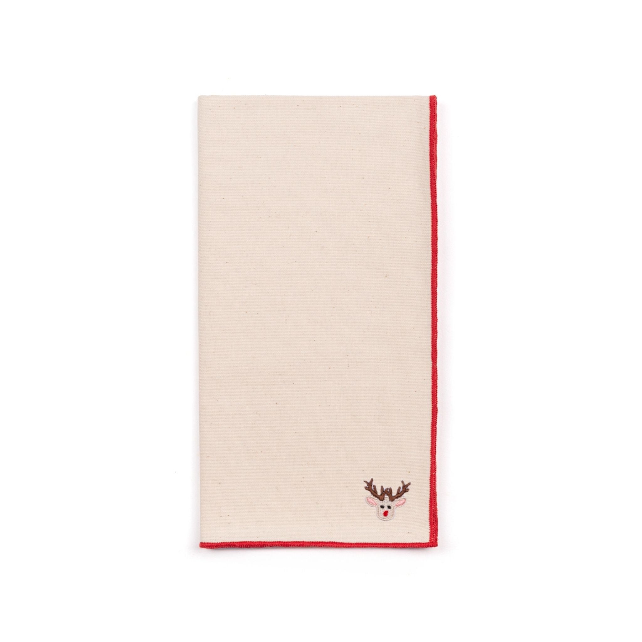 Ecru Nazaré napkins with small christmas embroidery