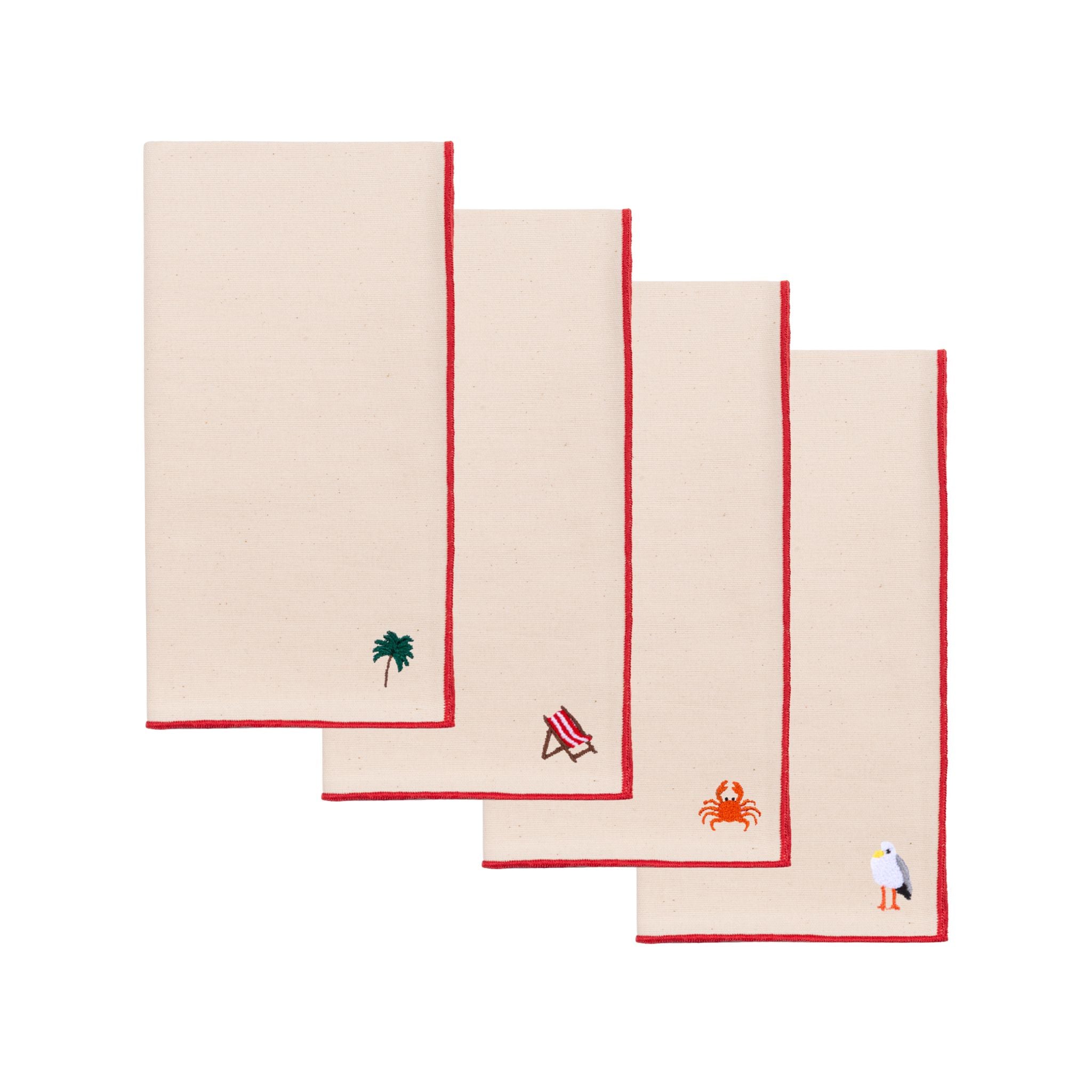 Ecru Nazaré napkins with summer embroidery - Torres Novas