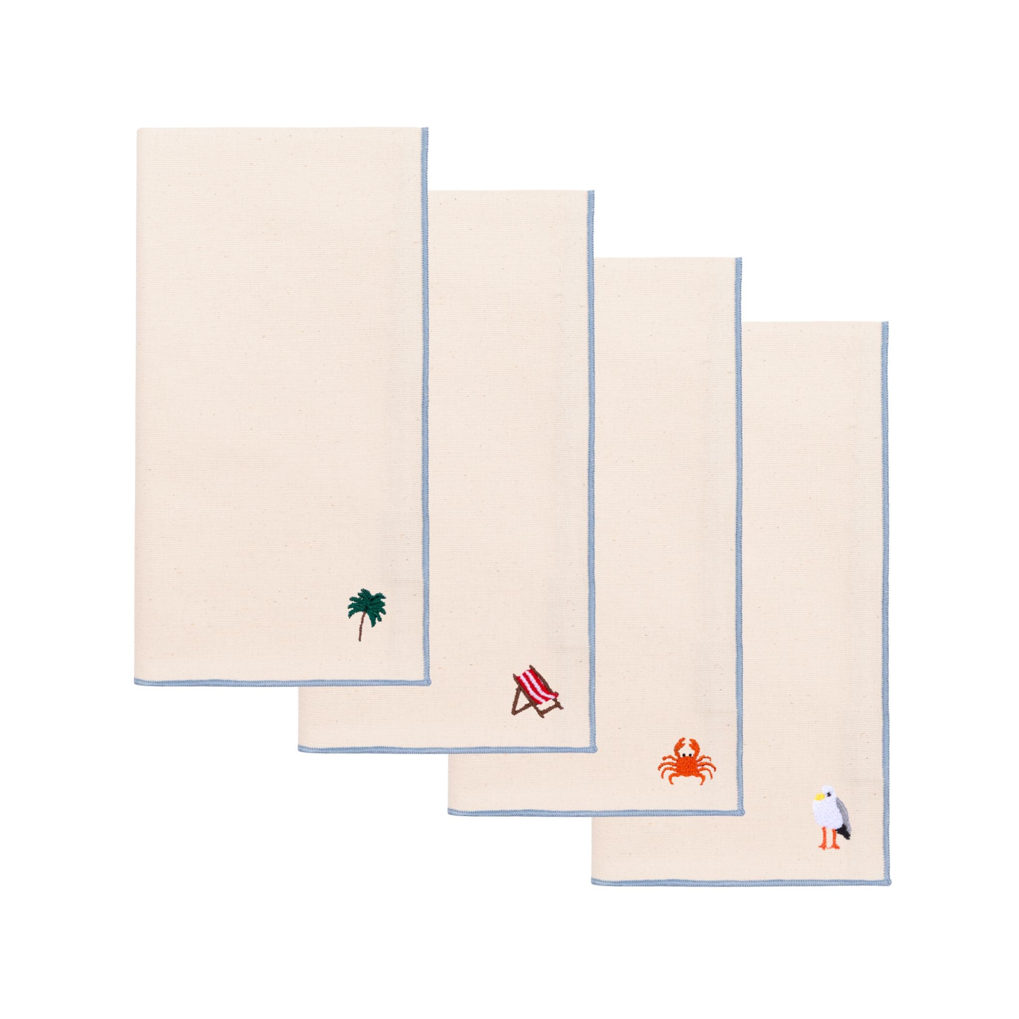 Ecru Nazaré napkins with summer embroidery - Torres Novas