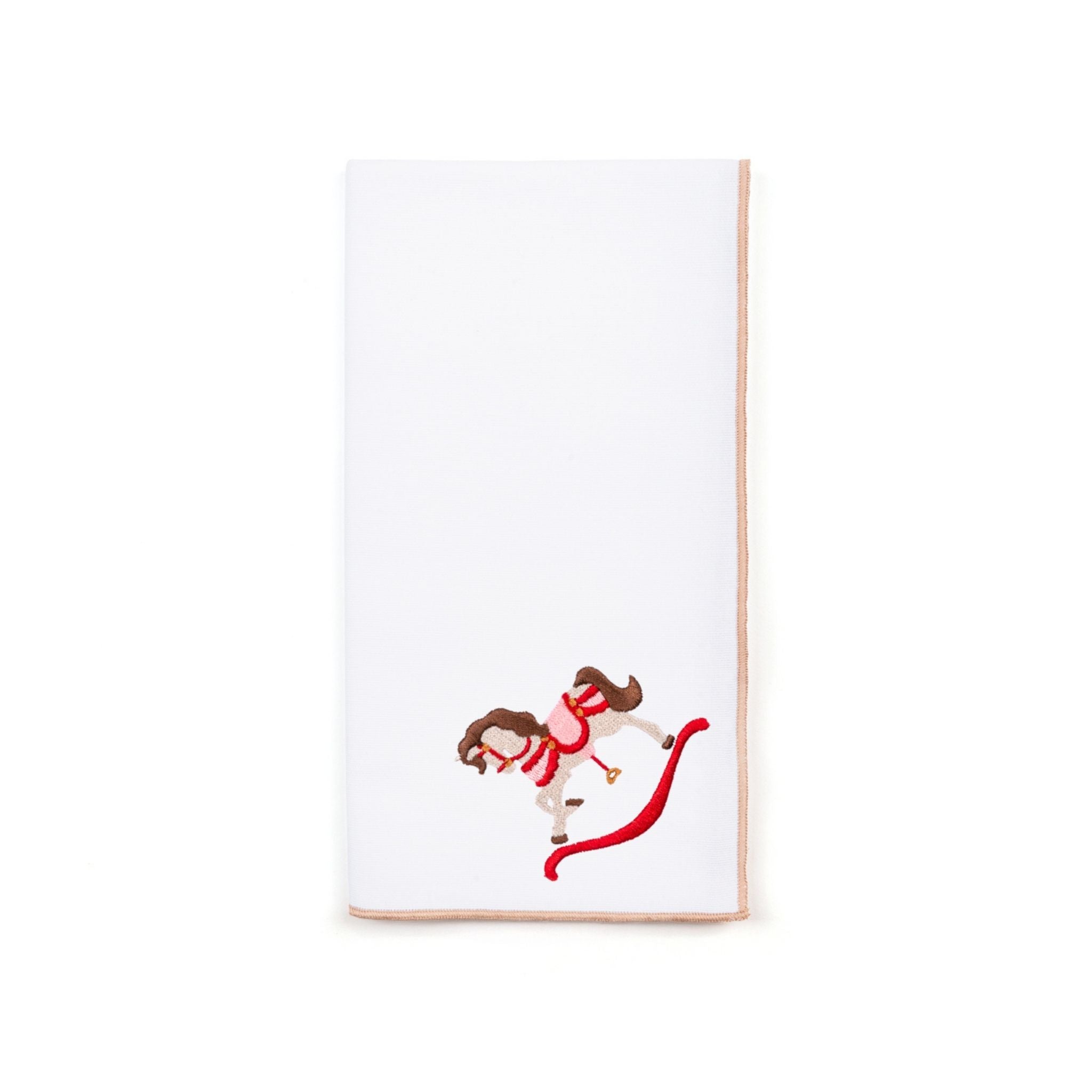 White Nazaré napkins with horse embroidery