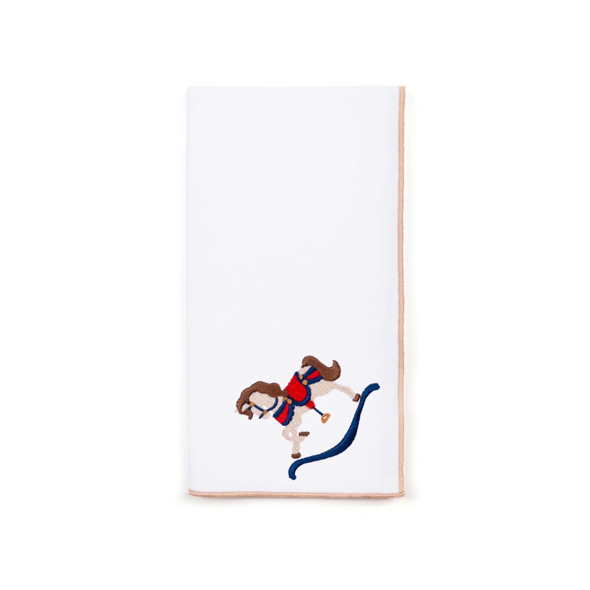 White Nazaré napkins with horse embroidery