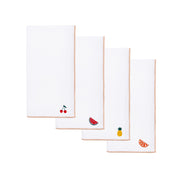White Nazaré napkins with fruit embroidery - Torres Novas