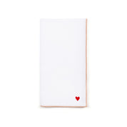 White Nazaré napkins with heart embroidery - Torres Novas