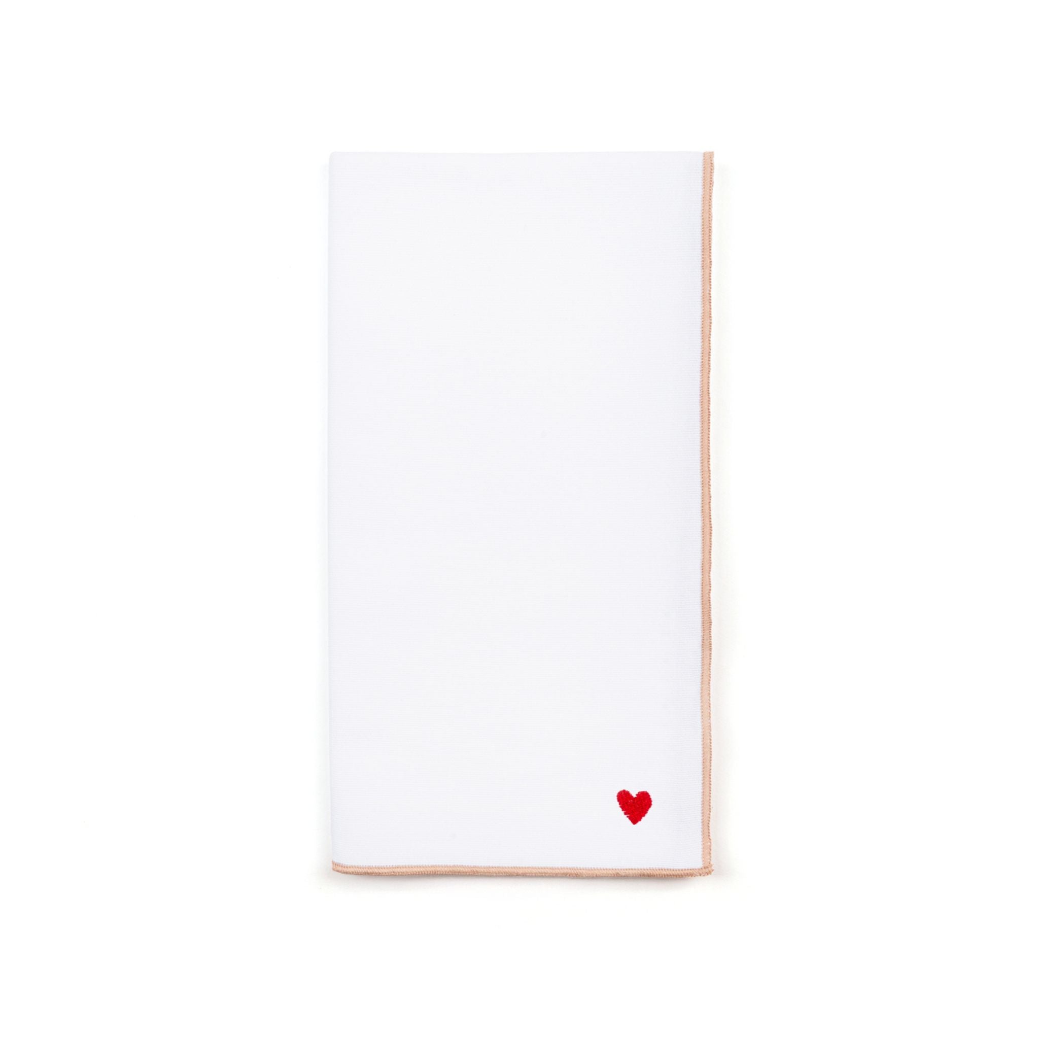 White Nazaré napkins with heart embroidery - Torres Novas