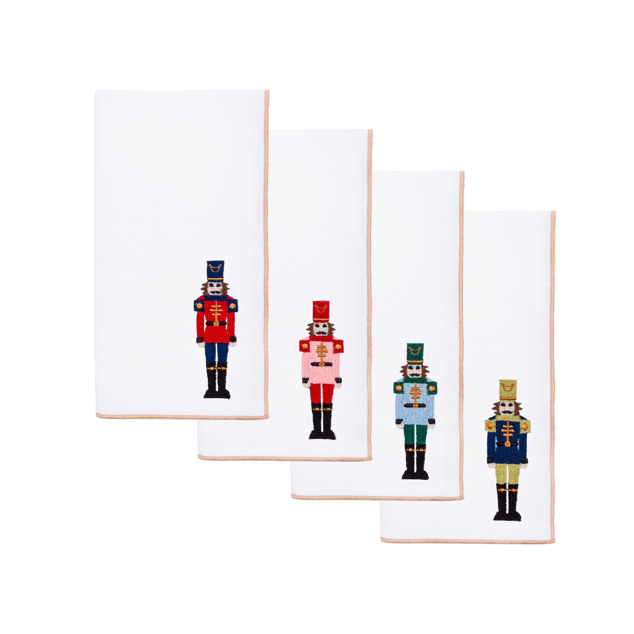 White Nazaré napkins with nutcracker embroidery - Torres Novas