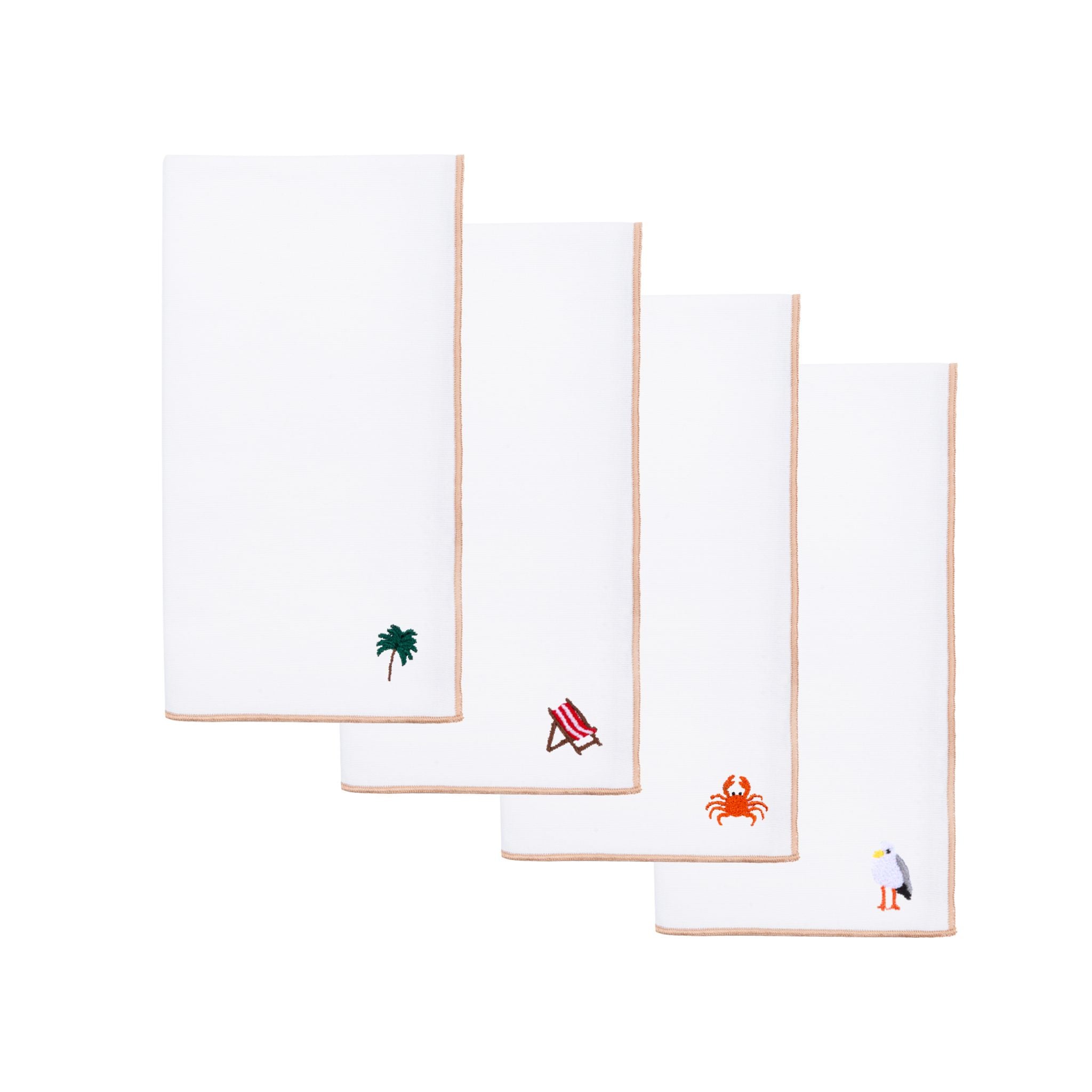 White Nazaré napkins with summer embroidery - Torres Novas