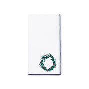White Nazaré napkins with christmas tree and wreath embroidery