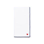 White Nazaré napkins with heart embroidery - Torres Novas