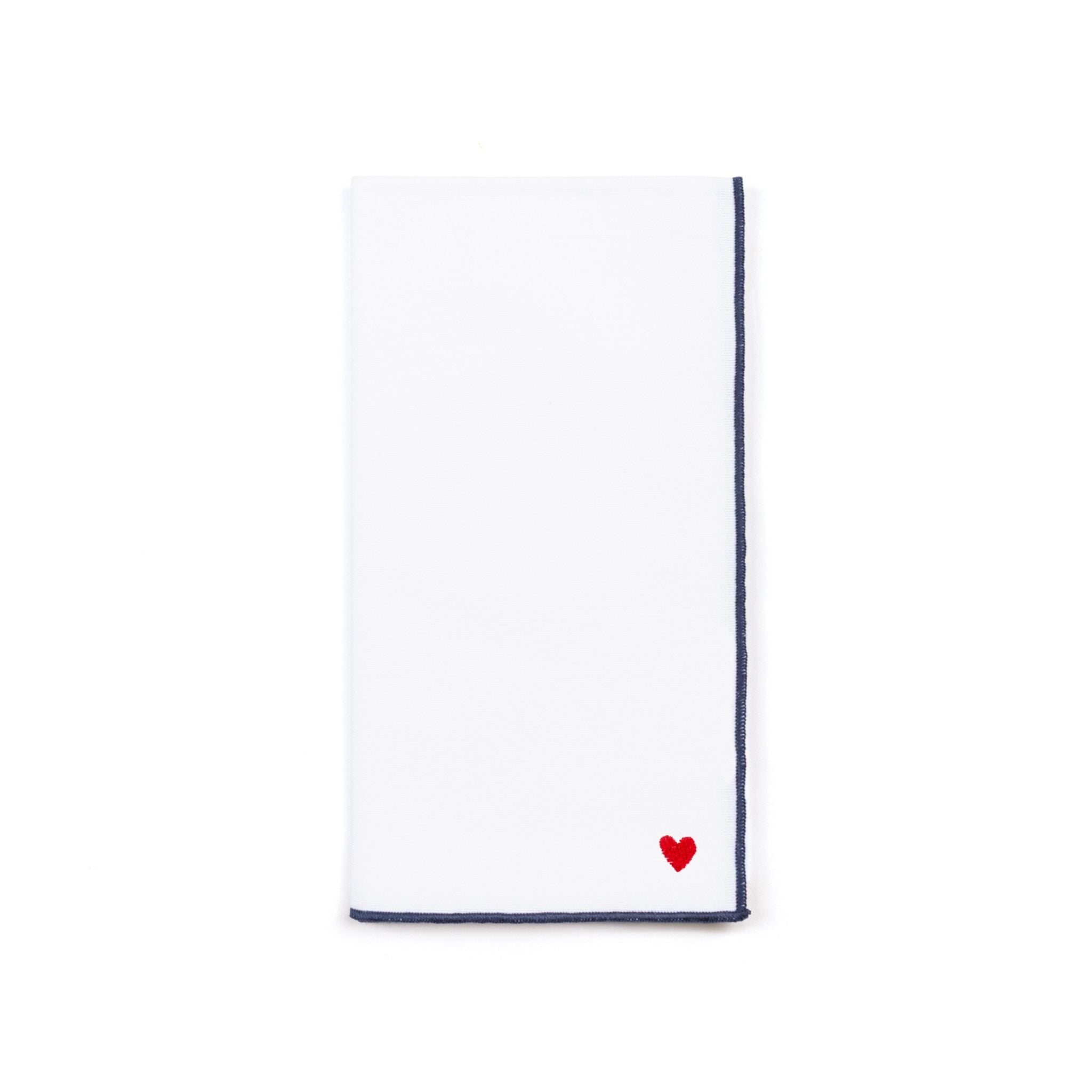 White Nazaré napkins with heart embroidery - Torres Novas