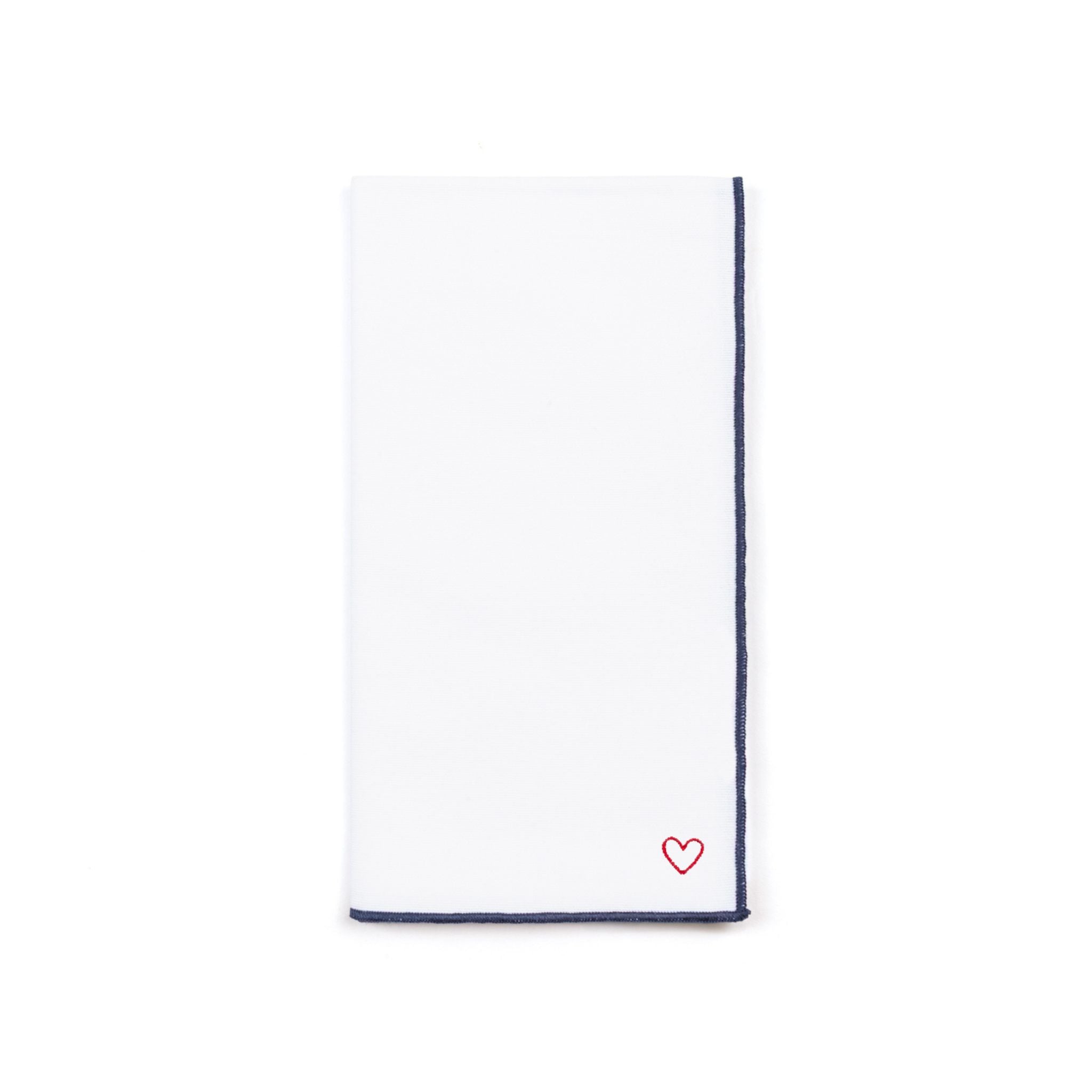 White Nazaré napkins with heart embroidery - Torres Novas