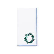 White Nazaré napkins with christmas tree and wreath embroidery
