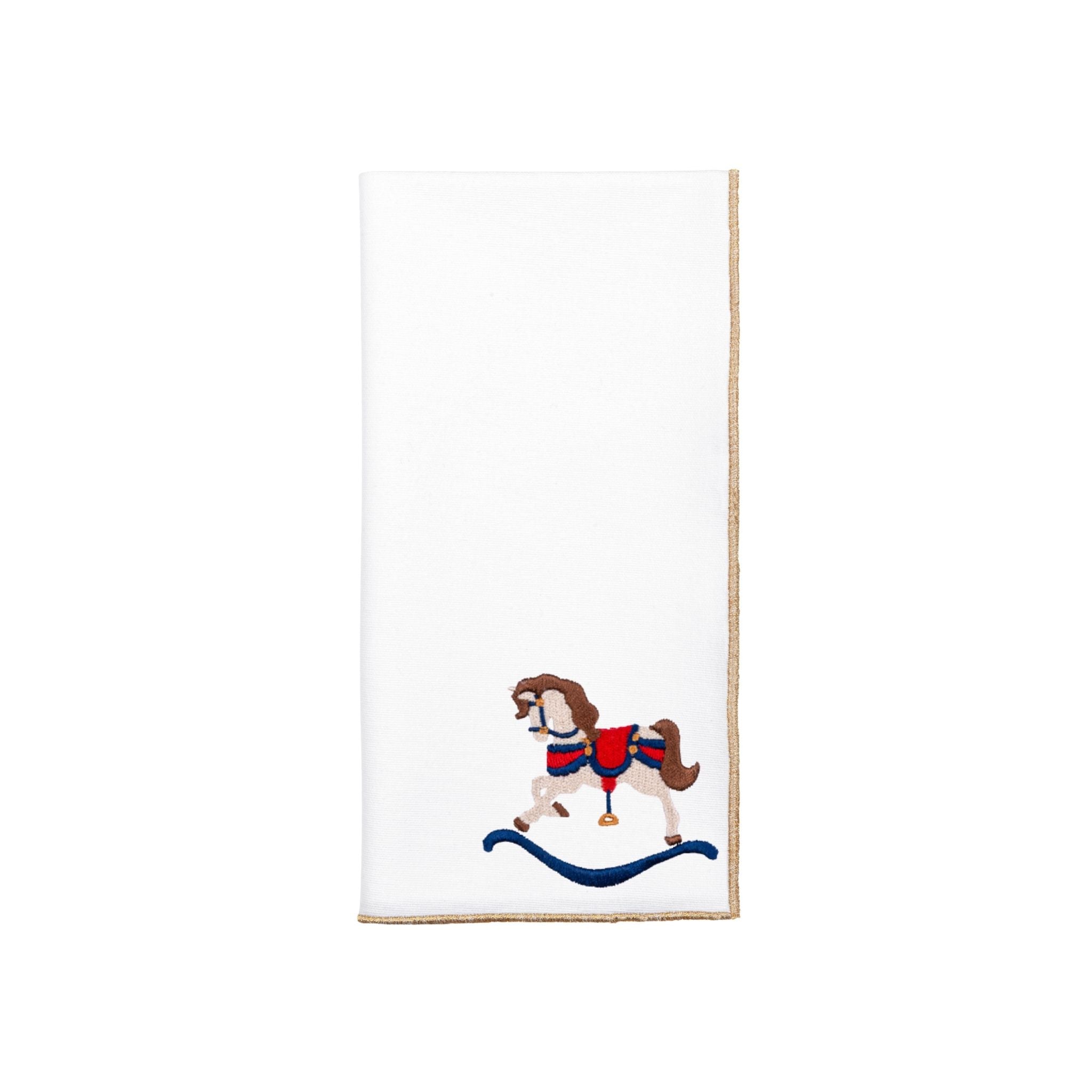 White Nazaré napkins with horse embroidery - Torres Novas