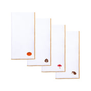 White Nazaré napkins with autumn embroidery - Torres Novas