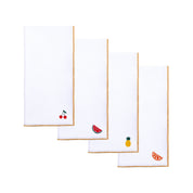 White Nazaré napkins with fruit embroidery - Torres Novas
