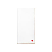 White Nazaré napkins with heart embroidery - Torres Novas