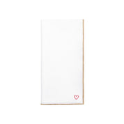 White Nazaré napkins with heart embroidery - Torres Novas