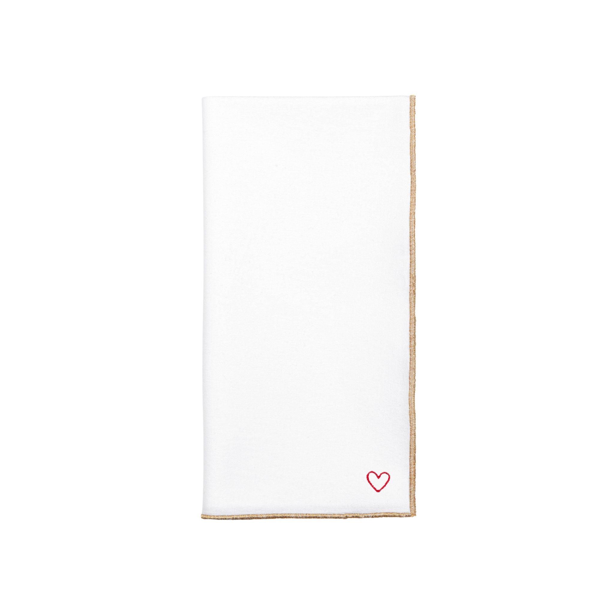 White Nazaré napkins with heart embroidery - Torres Novas