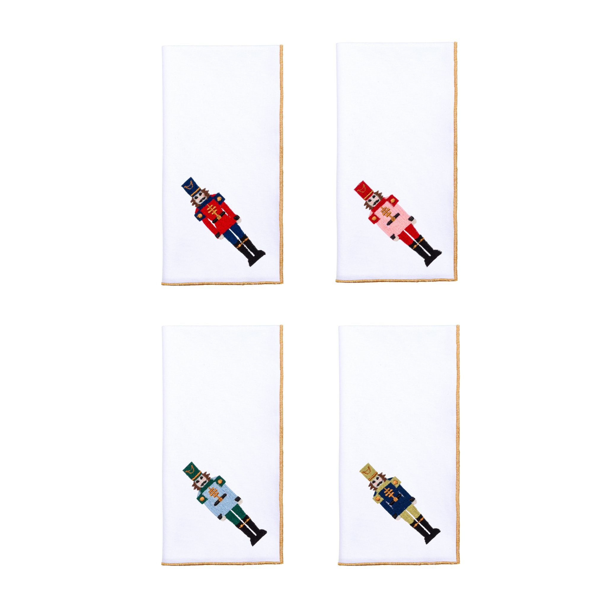 White Nazaré napkins with nutcracker embroidery - Torres Novas