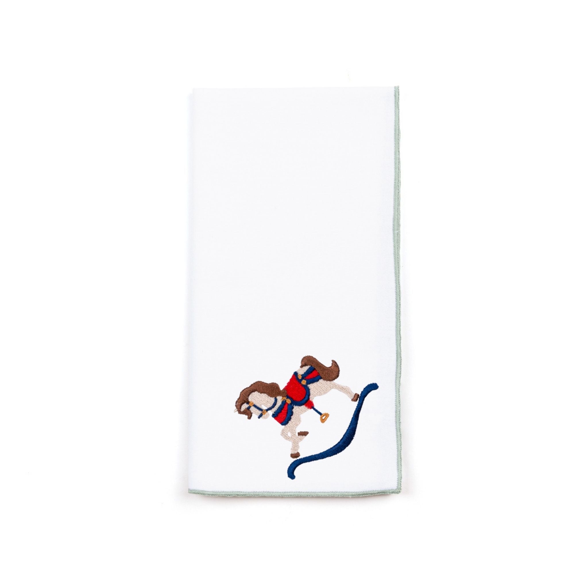 White Nazaré napkins with horse embroidery