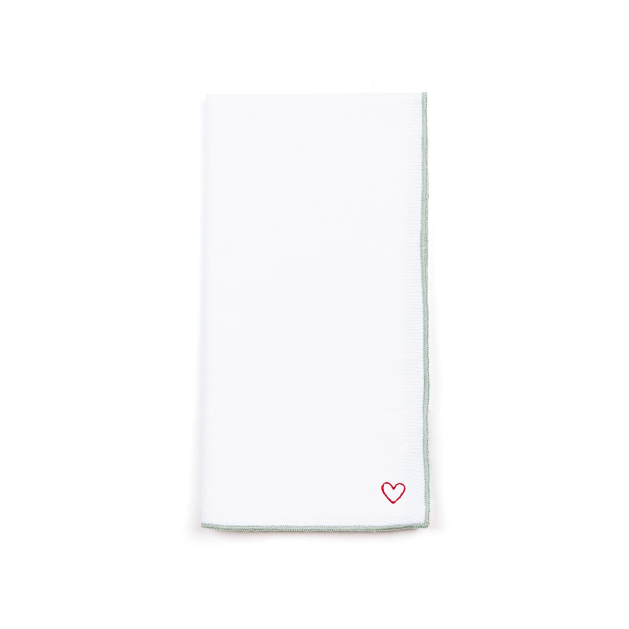 White Nazaré napkins with heart embroidery - Torres Novas