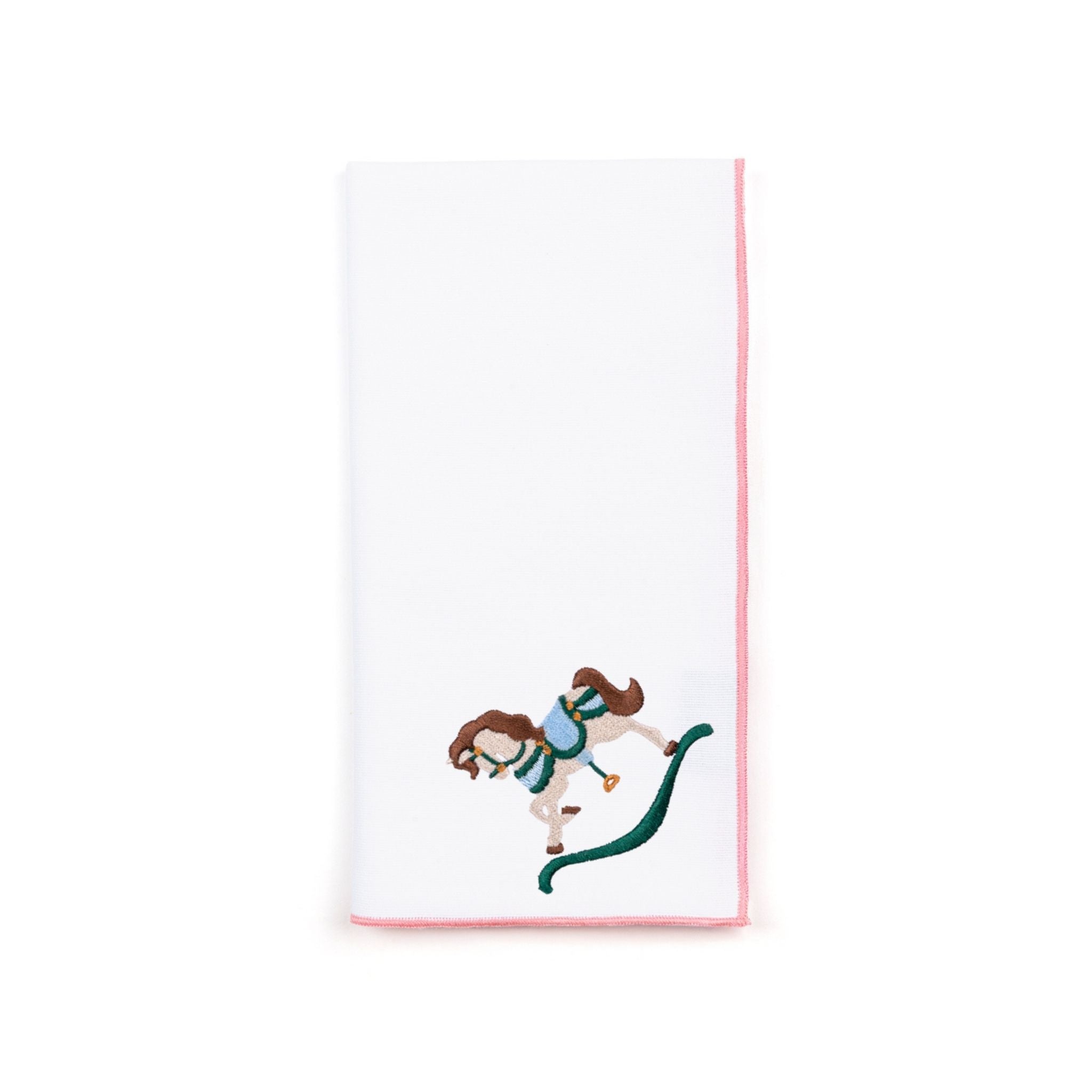 White Nazaré napkins with horse embroidery