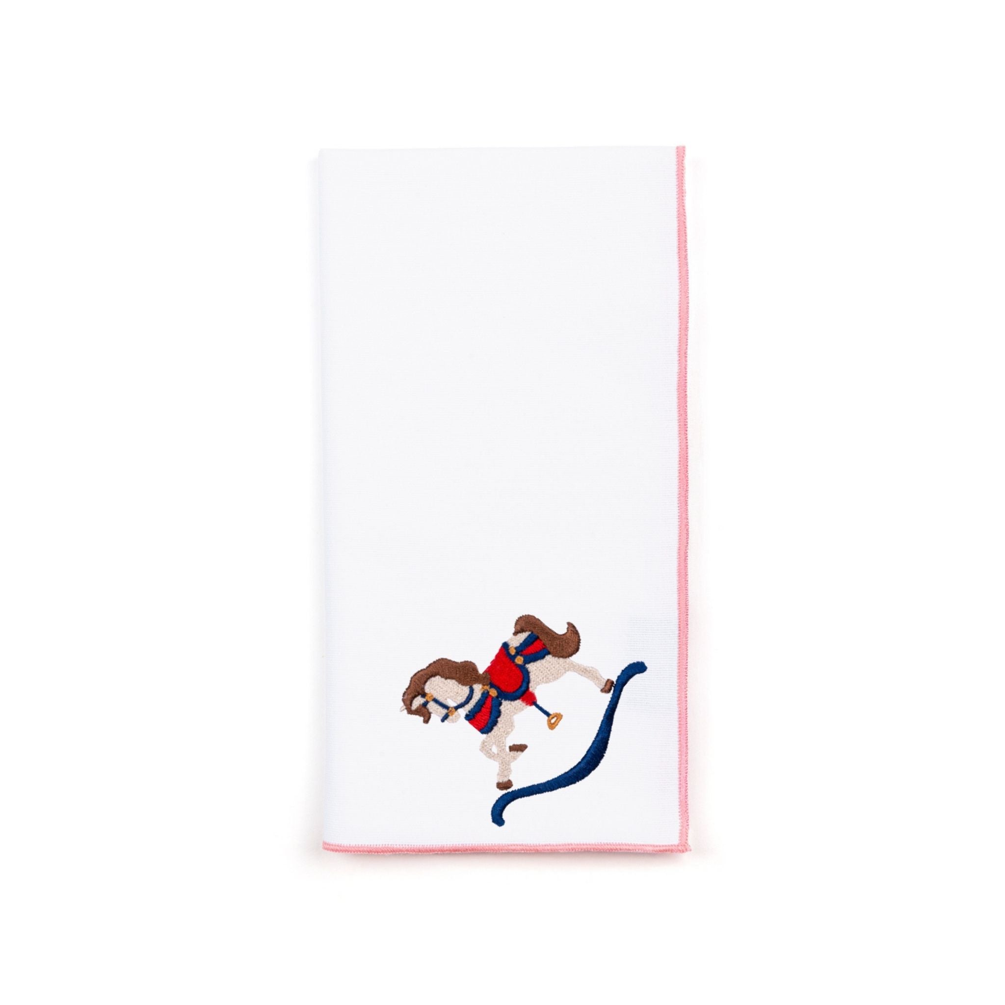 White Nazaré napkins with horse embroidery