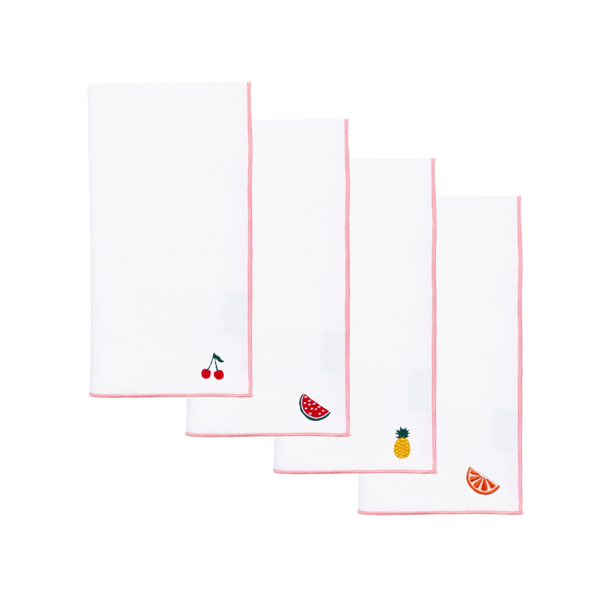 White Nazaré napkins with fruit embroidery - Torres Novas