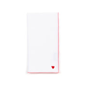 White Nazaré napkins with heart embroidery - Torres Novas