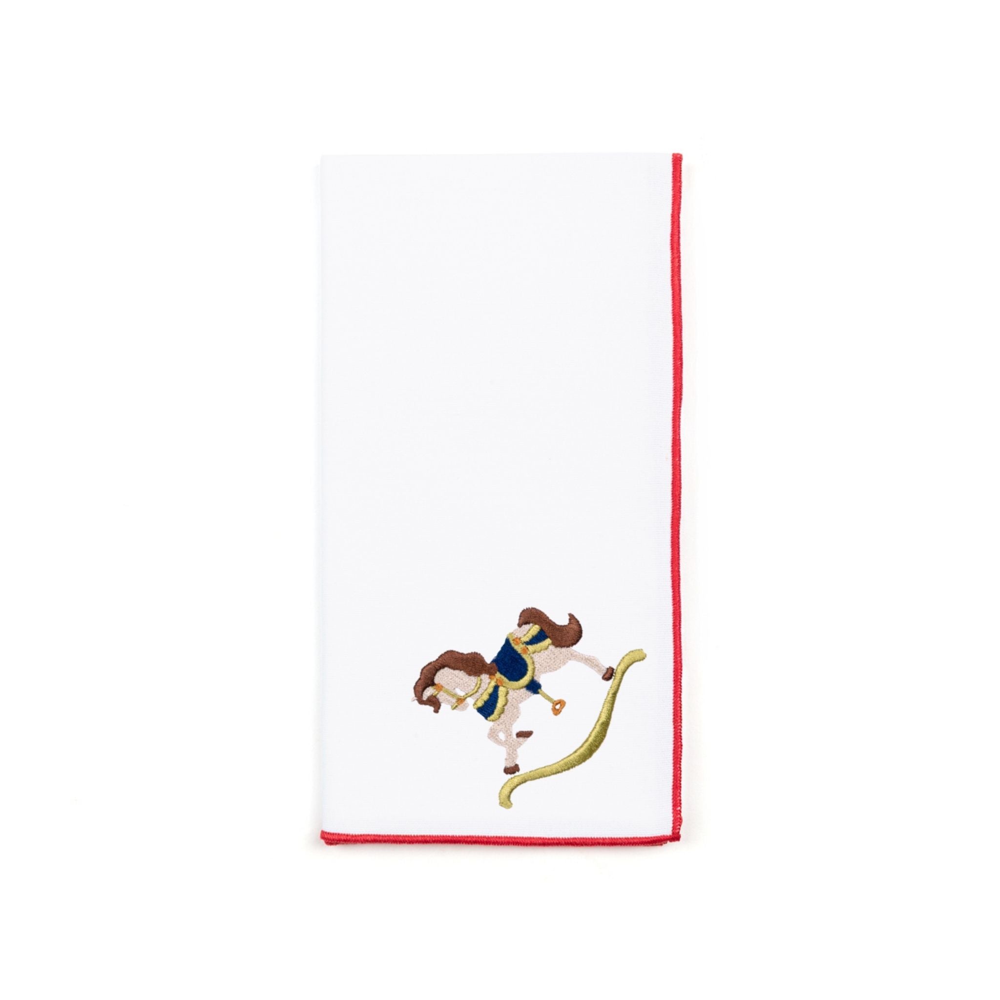 White Nazaré napkins with horse embroidery