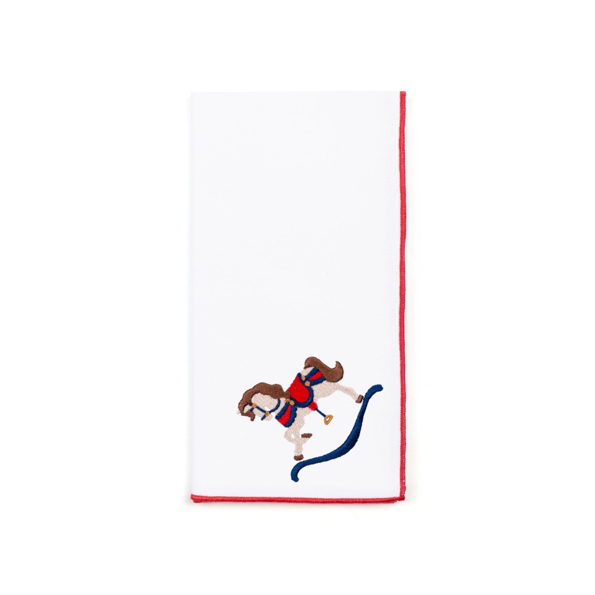 White Nazaré napkins with horse embroidery