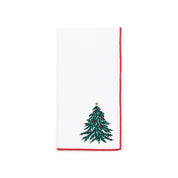 White Nazaré napkins with christmas tree and wreath embroidery