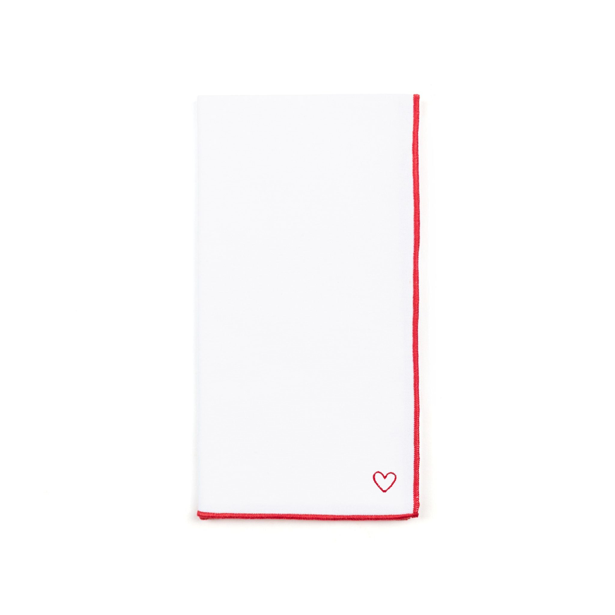 White Nazaré napkins with heart embroidery - Torres Novas