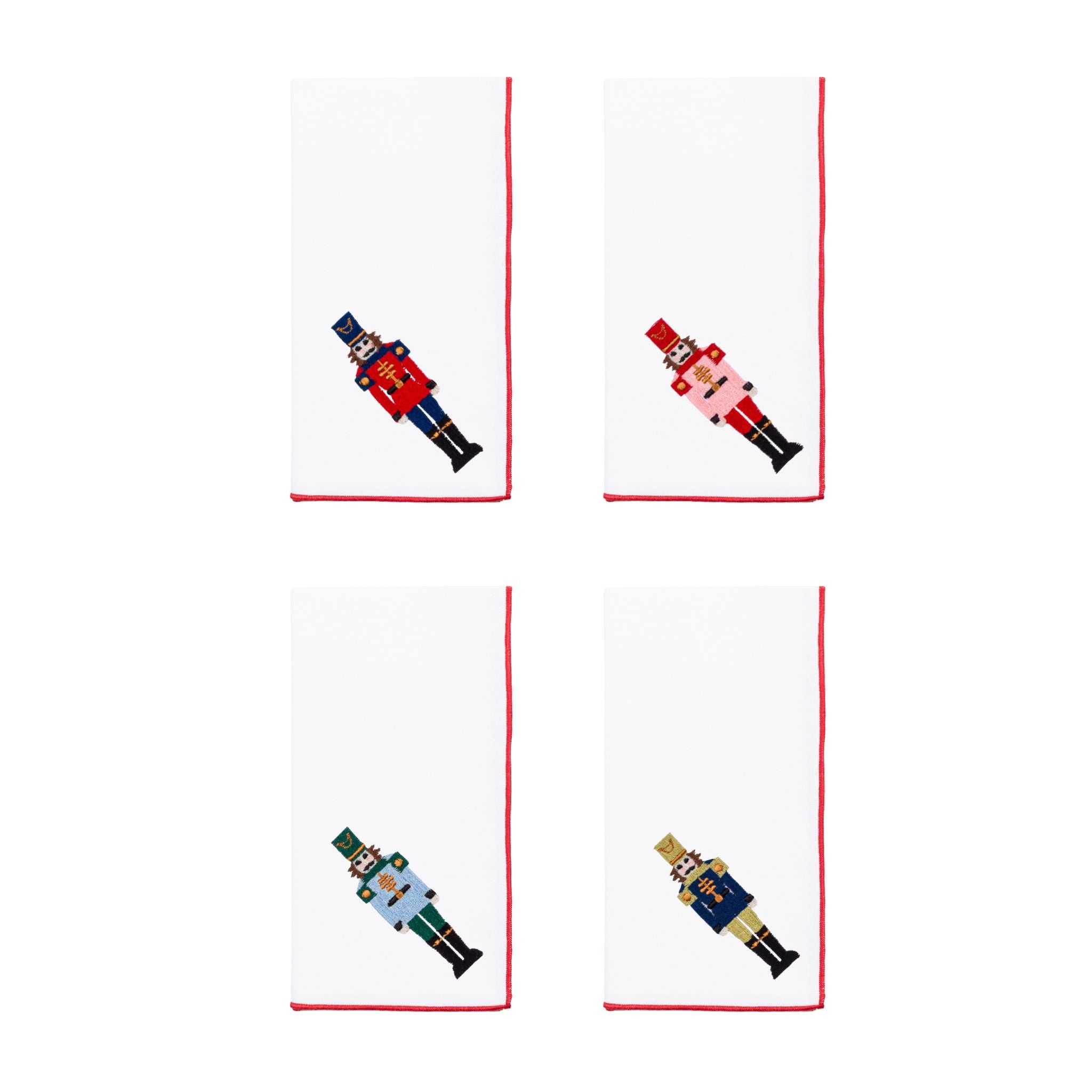 White Nazaré napkins with nutcracker embroidery - Torres Novas