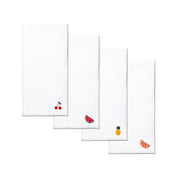 White Nazaré napkins with fruit embroidery - Torres Novas