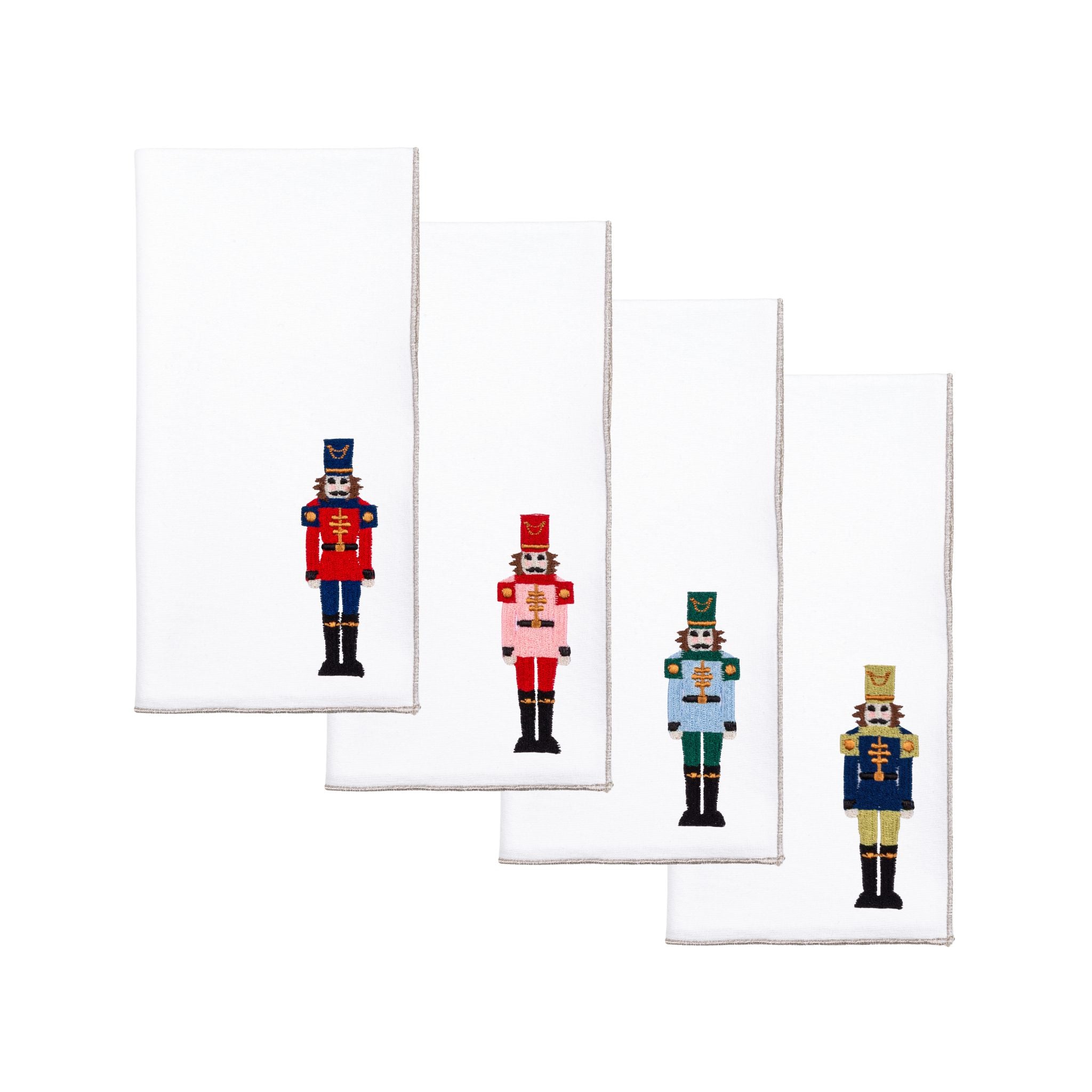 White Nazaré napkins with nutcracker embroidery - Torres Novas