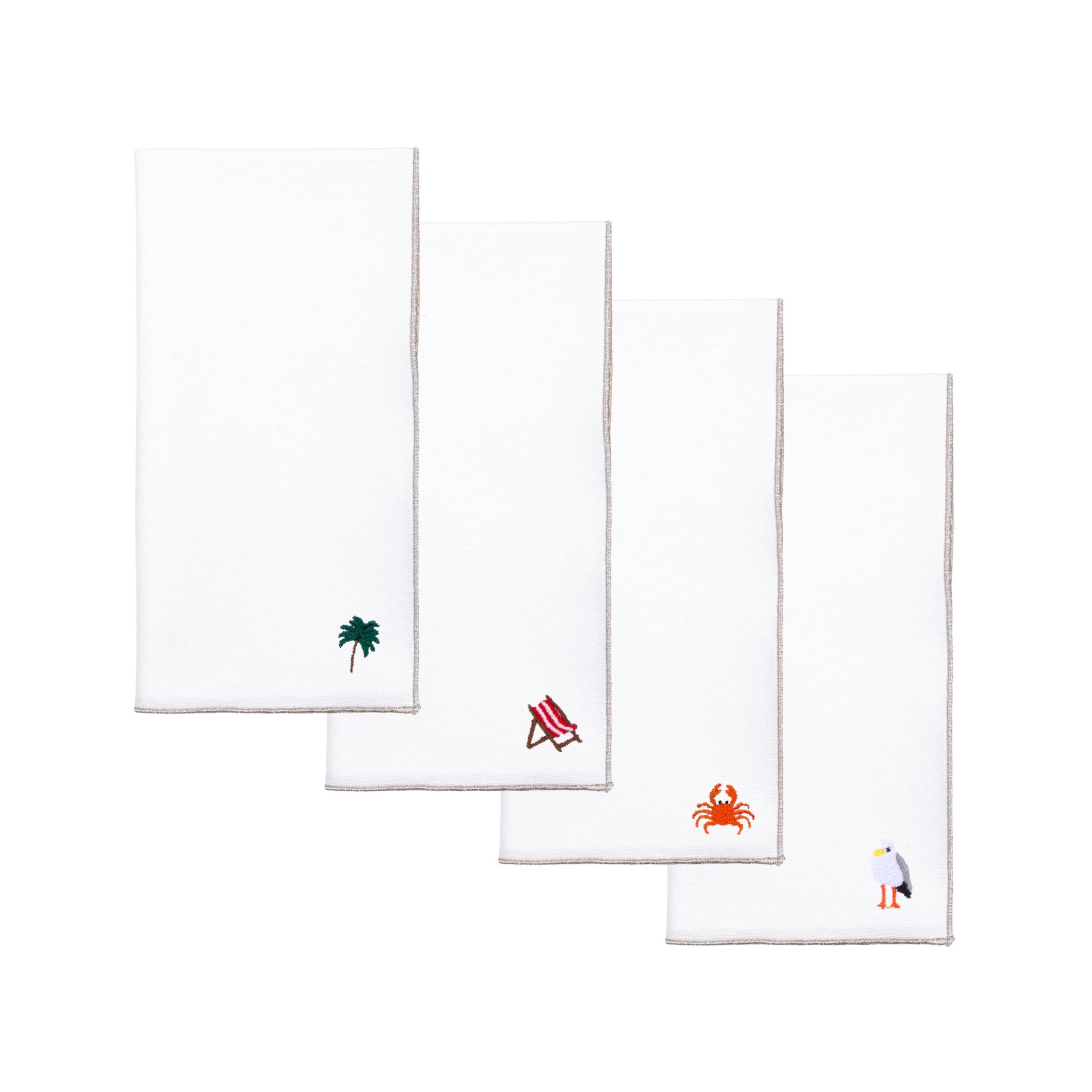 White Nazaré napkins with summer embroidery - Torres Novas
