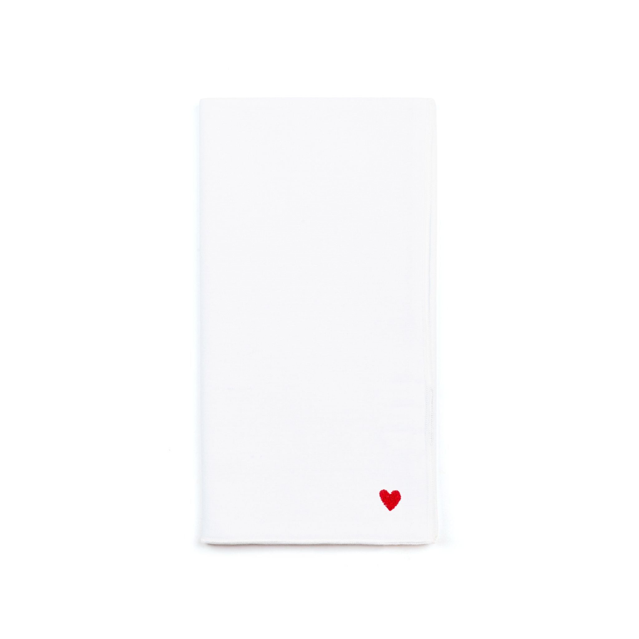 White Nazaré napkins with heart embroidery - Torres Novas