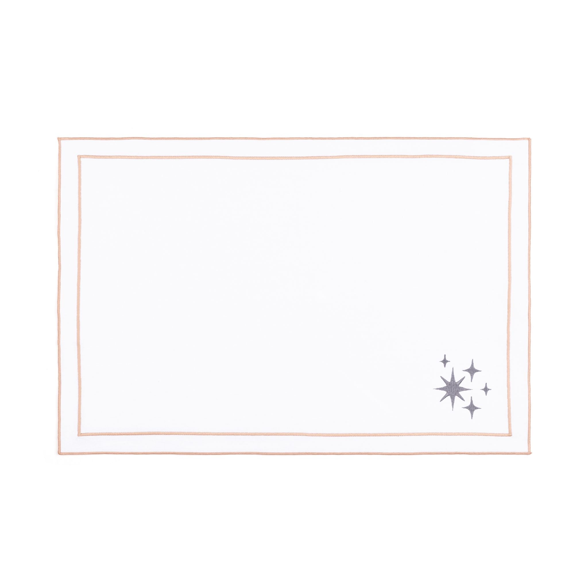 Nazaré white cotton table linen with embroidered stars - Torres Novas