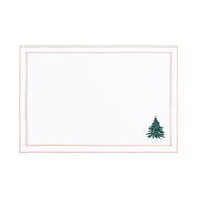 Nazaré white cotton table linen with embroidered Christmas tree and wreath - Torres Novas